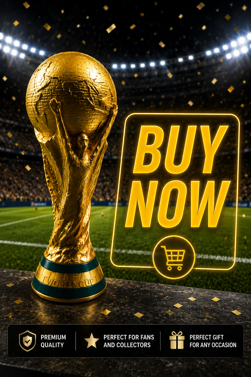 2026 Soccer Trophy Replica – 24cm Football Fan Collectible Decoration | World Championship Inspired Display Piece