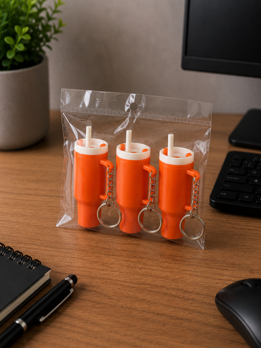 Mini Tumbler Lip Balm Holder Keychain – 3 Pack | Cute Portable Lip Balm Keychain Set