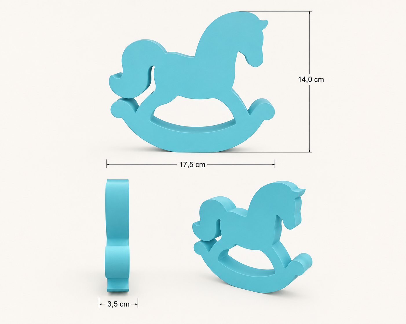 Rocking Horse Nursery Decor – Set of 2 | Wooden Look Decorative Horses for Baby Boy Room