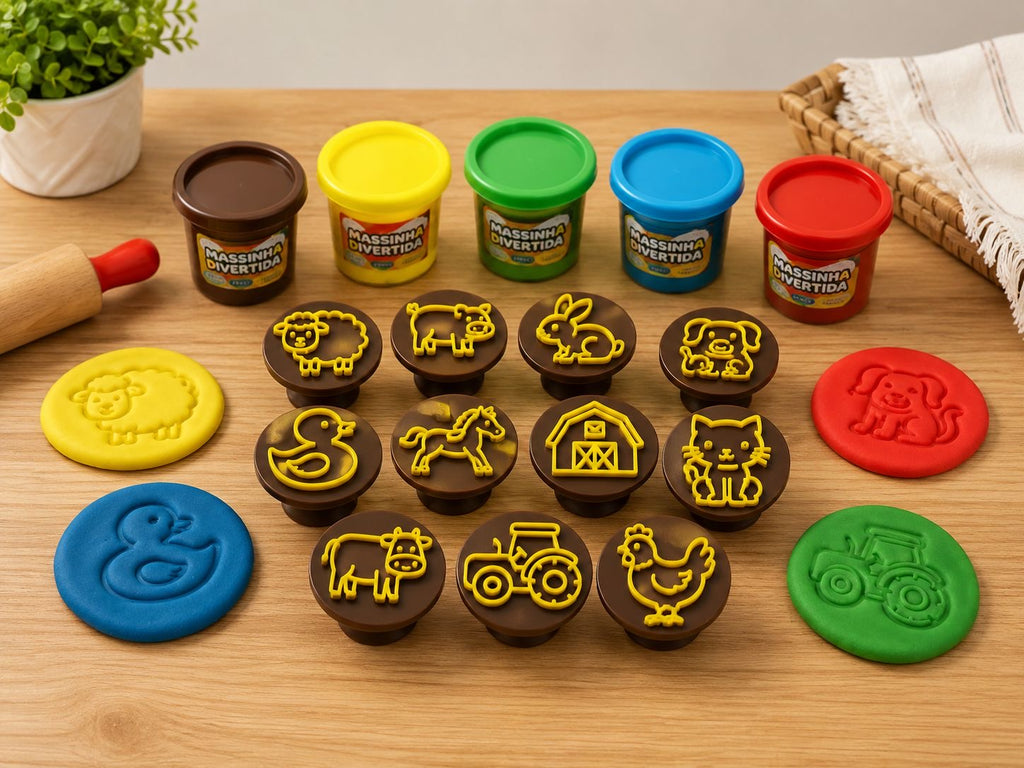 Farm Animal Stamp Set for Modeling Clay - 11 piece Set