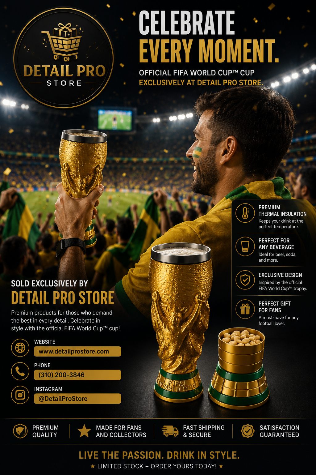 Championship Trophy Tumbler with Hidden Snack Compartment – Insulated 2-in-1 Drink Cup