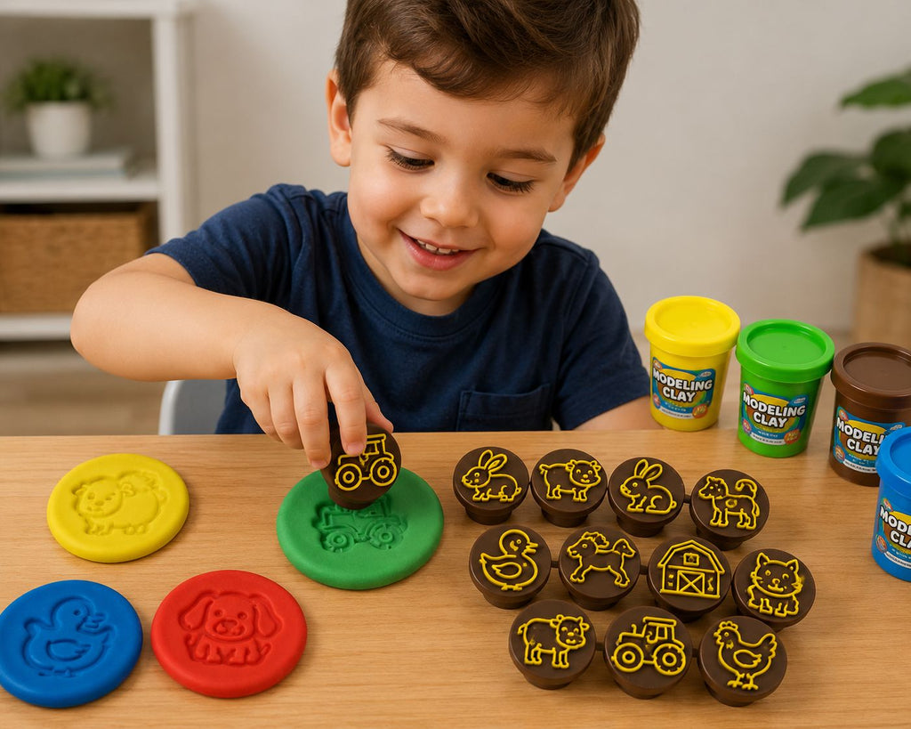 Farm Animal Stamp Set for Modeling Clay - 11 piece Set