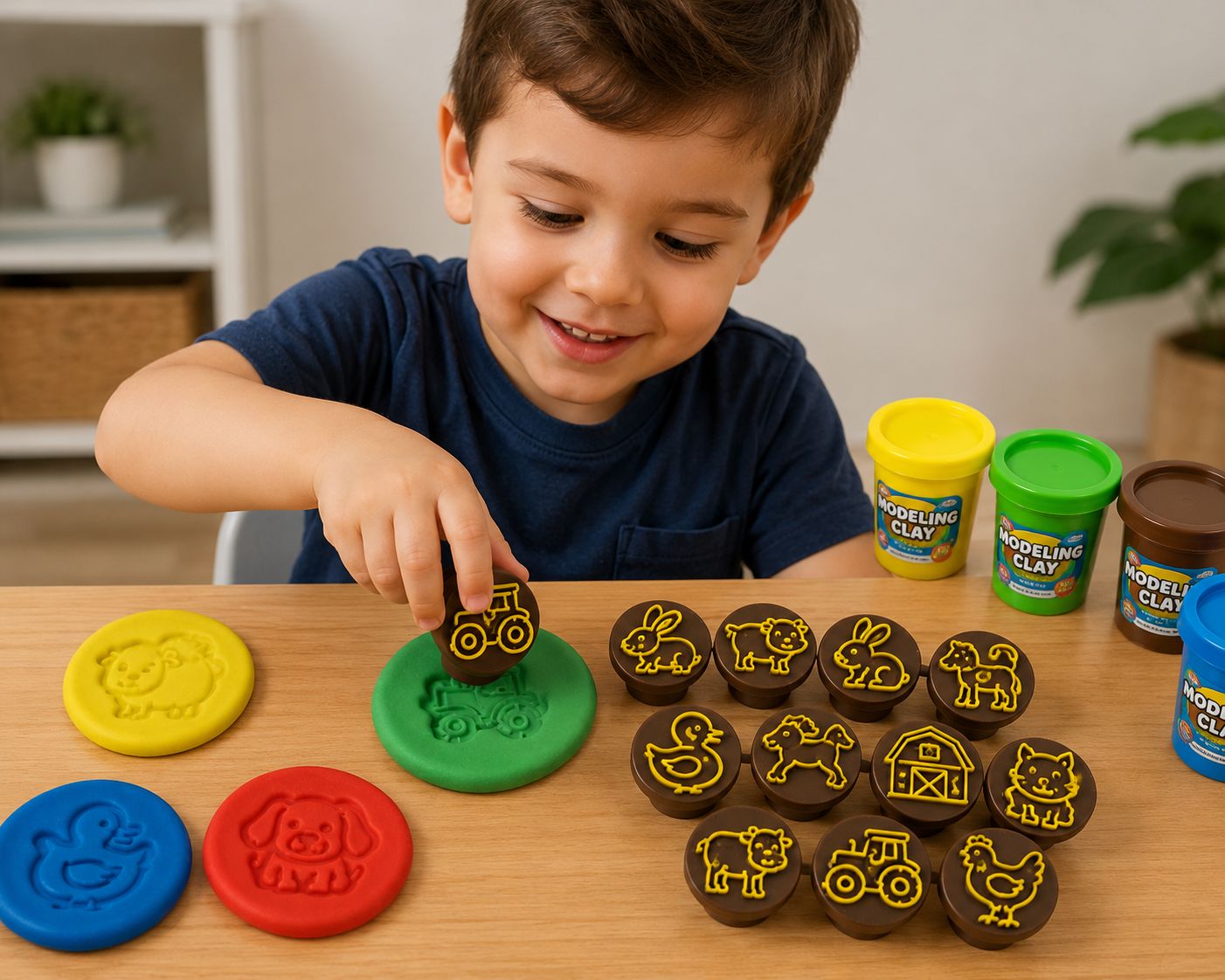Farm Animal Stamp Set for Modeling Clay - 11 piece Set