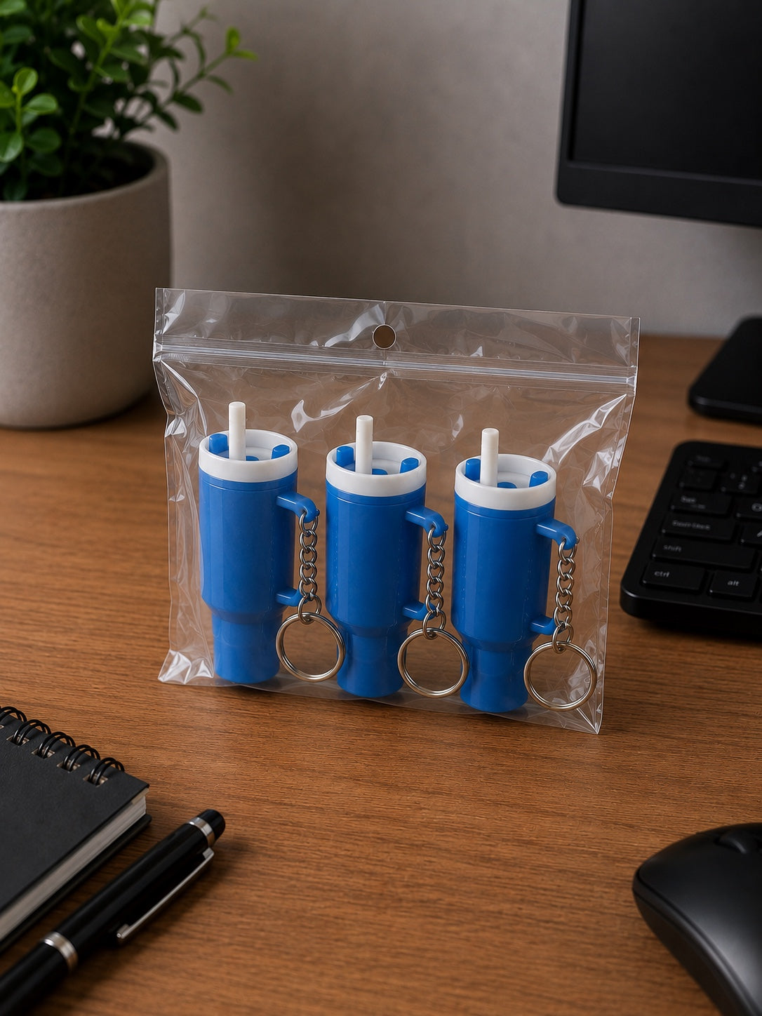 Mini Tumbler Lip Balm Holder Keychain – 3 Pack | Cute Portable Lip Balm Keychain Set