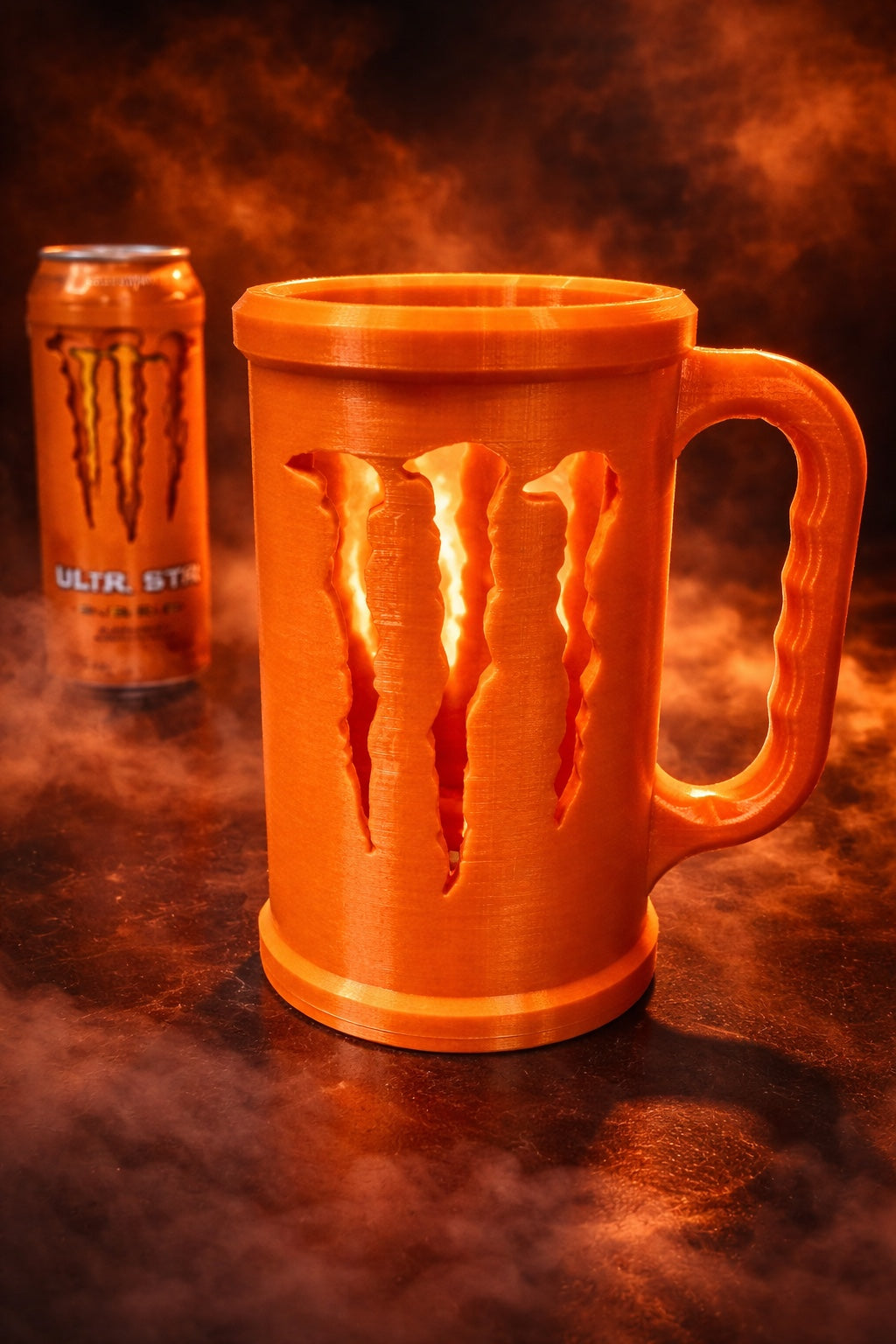 Monster-Inspired Energy Can Holder Mug – 3D Printed Energy Drink Sleeve | Custom Desk & Gaming Accessory