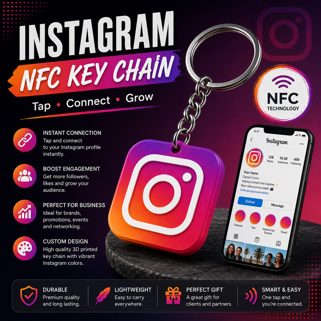 Instagram NFC Key Chain – Smart Social Media Keychain