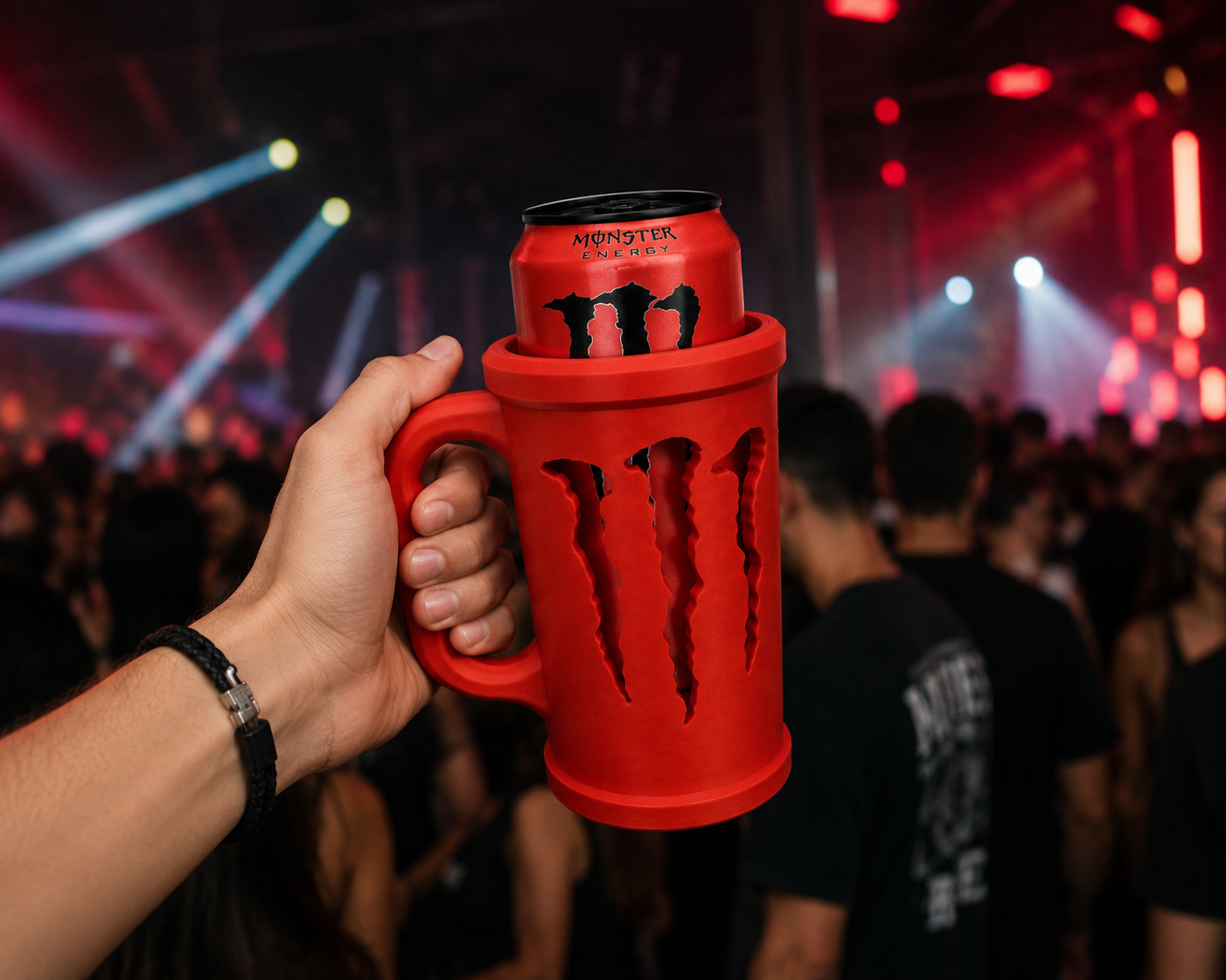 Monster-Inspired Energy Can Holder Mug – 3D Printed Energy Drink Sleeve | Custom Desk & Gaming Accessory