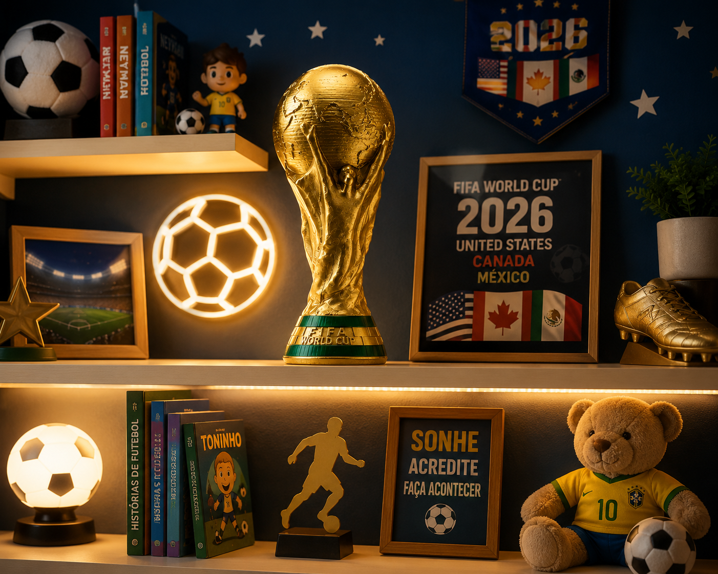 2026 Soccer Trophy Replica – 24cm Football Fan Collectible Decoration | World Championship Inspired Display Piece