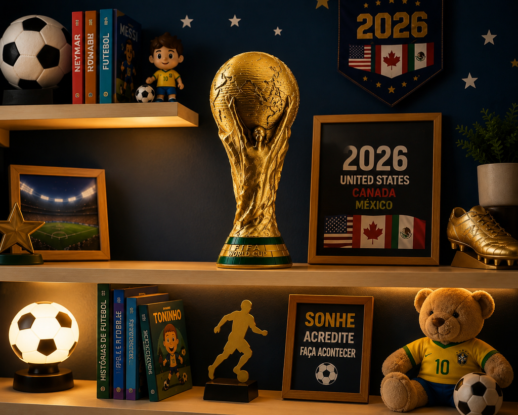 2026 Soccer Trophy Replica – 24cm Football Fan Collectible Decoration | World Championship Inspired Display Piece