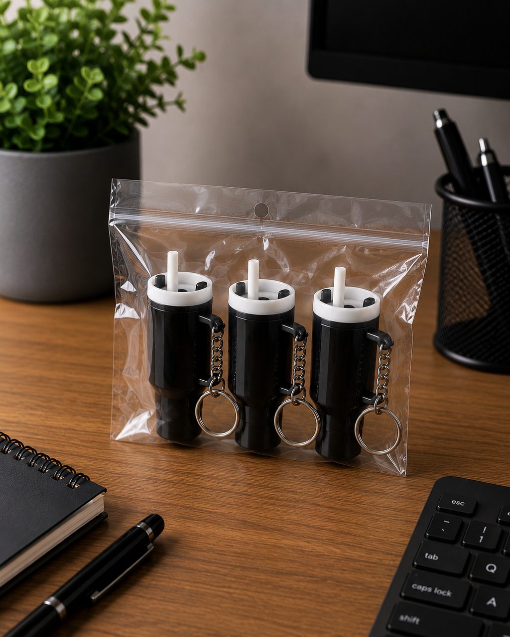 Mini Tumbler Lip Balm Holder Keychain – 3 Pack | Cute Portable Lip Balm Keychain Set