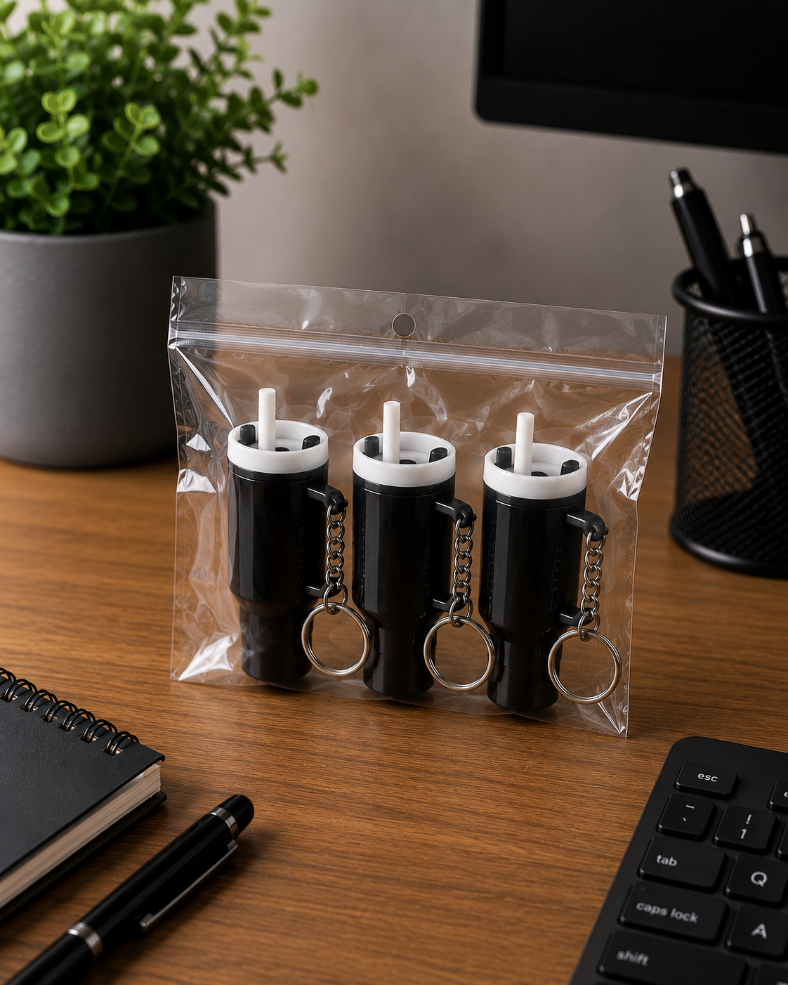 Mini Tumbler Lip Balm Holder Keychain – 3 Pack | Cute Portable Lip Balm Keychain Set