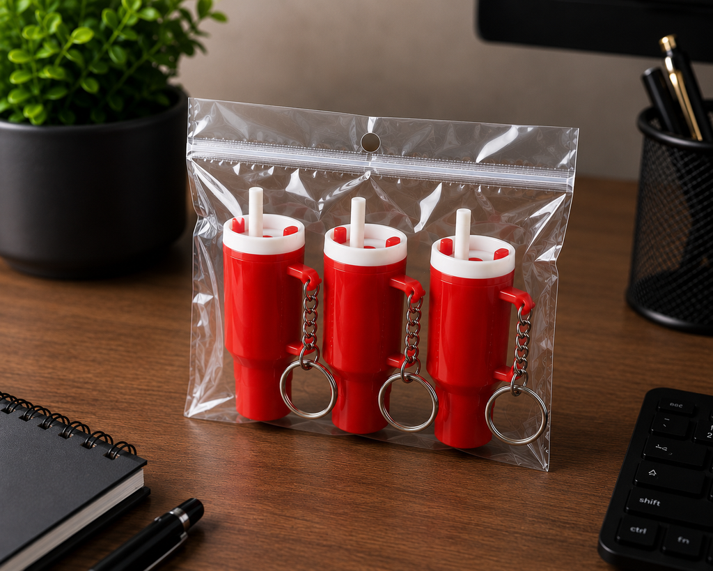 Mini Tumbler Lip Balm Holder Keychain – 3 Pack | Cute Portable Lip Balm Keychain Set