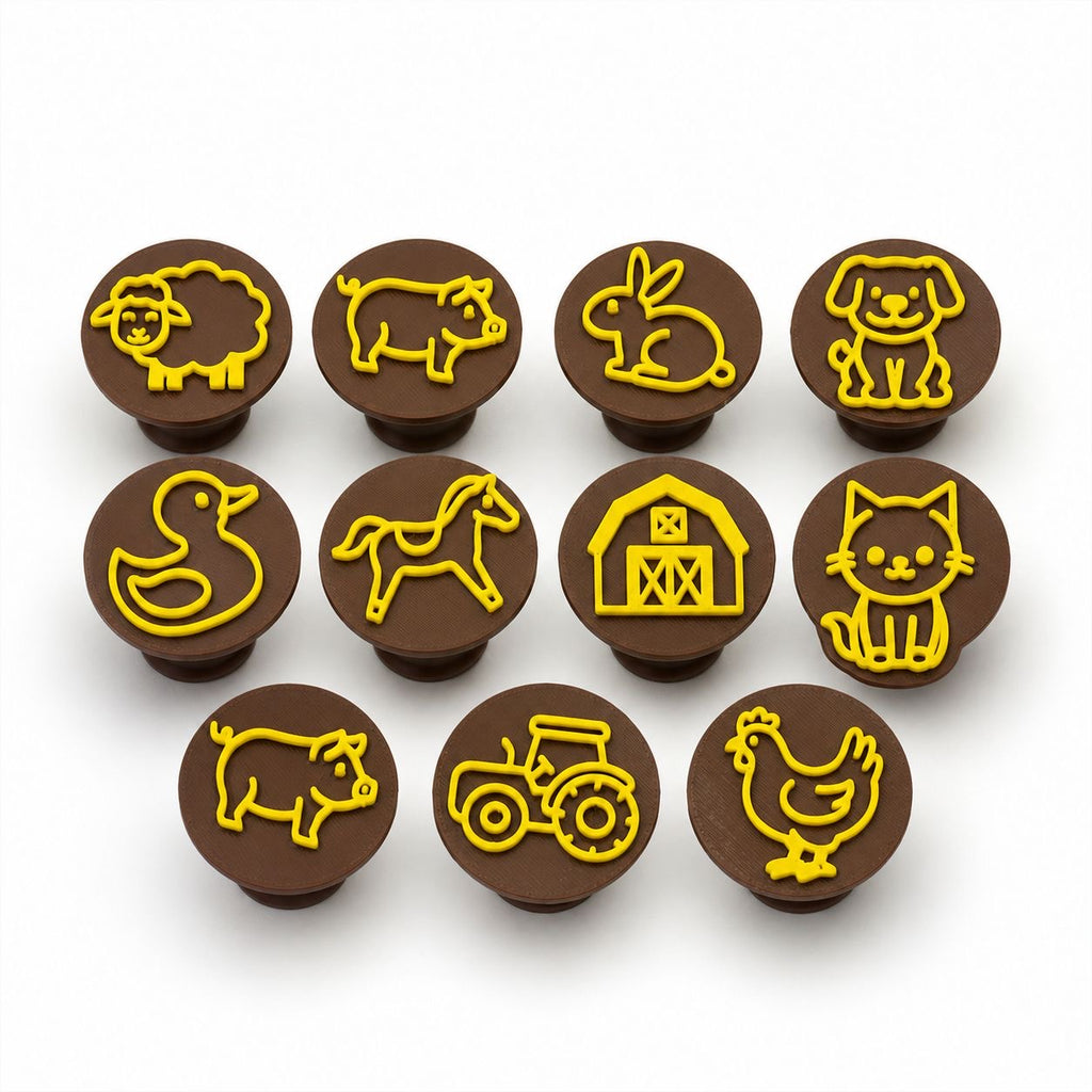 Farm Animal Stamp Set for Modeling Clay - 11 piece Set