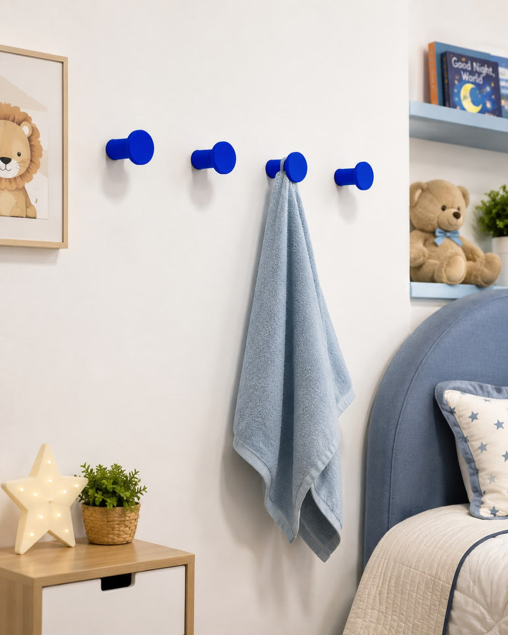 Set of 4 Modern Round Wall Hooks for Towels, Coats & Hats