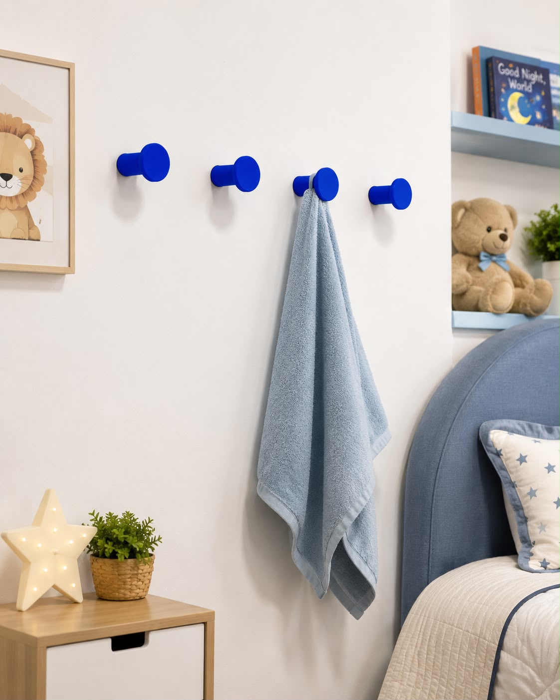 Set of 4 Modern Round Wall Hooks for Towels, Coats & Hats