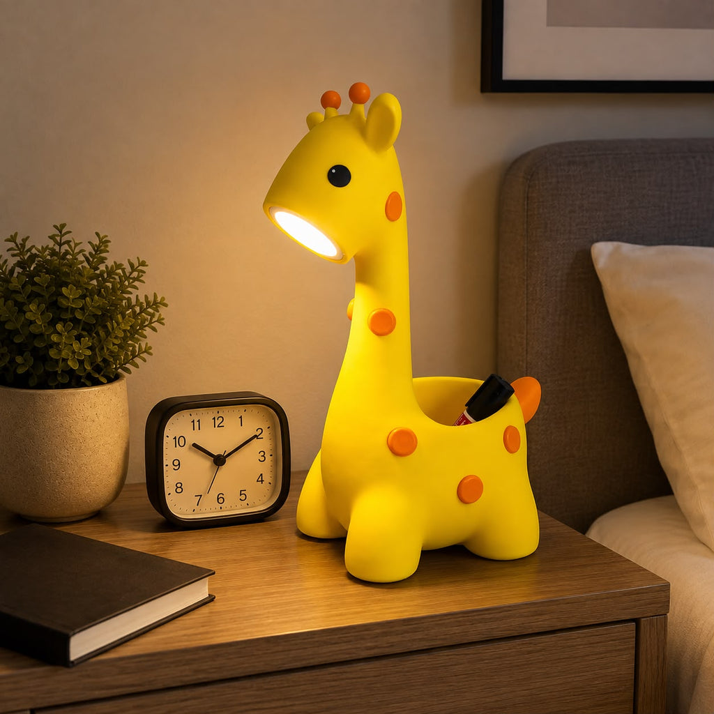 Giraffe Kids Bedside Lamp with 3-Color LED Night Light