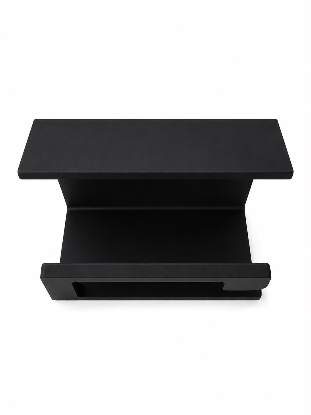Wall Mounted Toilet Paper Holder with Shelf, Screw Mount, Black