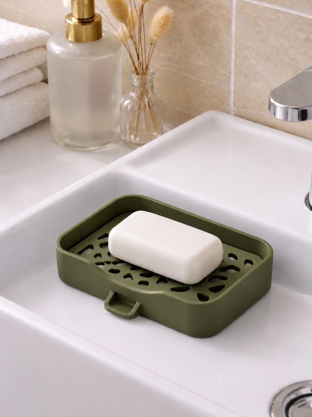 Modern Self-Draining Soap Dish – 3D Printed Bathroom Soap Holder